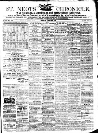 cover page of St. Neots Chronicle and Advertiser published on January 26, 1867