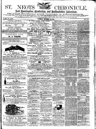 cover page of St. Neots Chronicle and Advertiser published on November 23, 1878