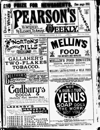 cover page of Pearson's Weekly published on November 23, 1895