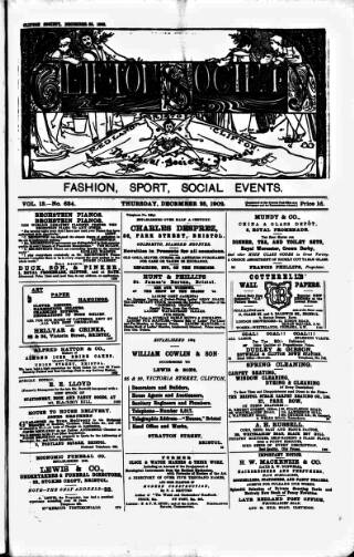 cover page of Clifton Society published on December 25, 1902