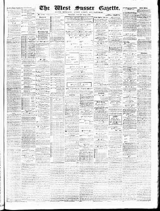 cover page of West Sussex Gazette published on January 26, 1888