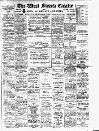 cover page of West Sussex Gazette published on November 23, 1922