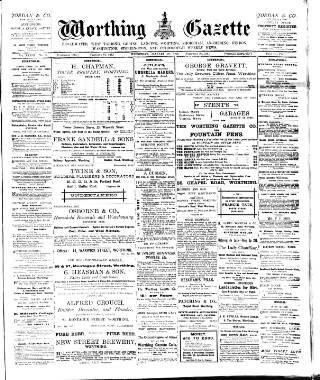 cover page of Worthing Gazette published on January 26, 1916