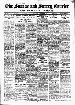 cover page of Crawley and District Observer published on November 23, 1940