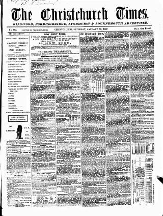 cover page of Christchurch Times published on January 26, 1867