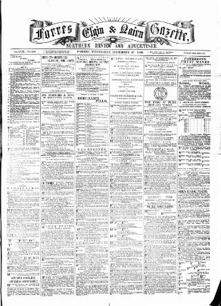 cover page of Forres Elgin and Nairn Gazette, Northern Review and Advertiser published on December 25, 1895