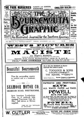 cover page of Bournemouth Graphic published on November 23, 1917