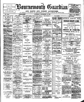 cover page of Bournemouth Guardian published on November 23, 1907