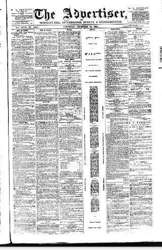 cover page of County Advertiser & Herald for Staffordshire and Worcestershire published on December 25, 1880