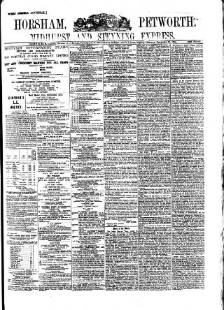 cover page of Horsham, Petworth, Midhurst and Steyning Express published on November 23, 1880