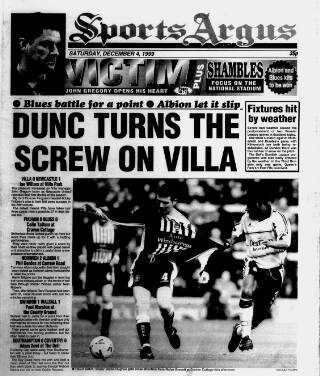 cover page of Sports Argus published on December 4, 1999