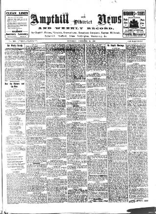 cover page of Ampthill & District News published on December 25, 1909