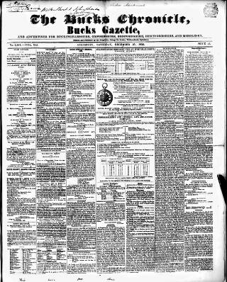 cover page of Bucks Chronicle and Bucks Gazette published on December 25, 1852