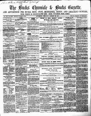 cover page of Bucks Chronicle and Bucks Gazette published on January 26, 1867