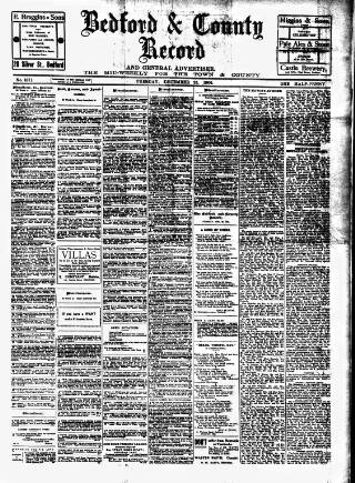 cover page of Bedford Record published on December 25, 1906