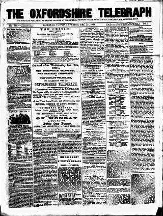 cover page of Oxfordshire Telegraph published on December 25, 1860