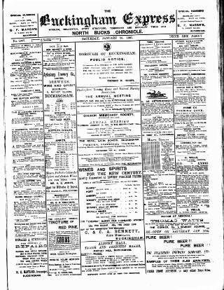 cover page of Buckingham Express published on January 26, 1901