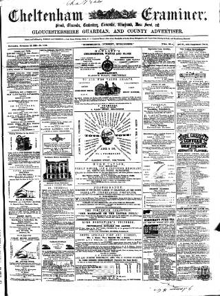 cover page of Cheltenham Examiner published on November 23, 1859