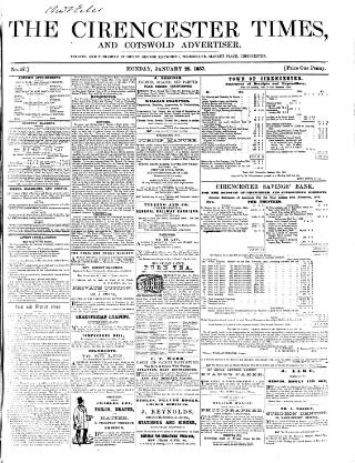 cover page of Cirencester Times and Cotswold Advertiser published on January 26, 1857