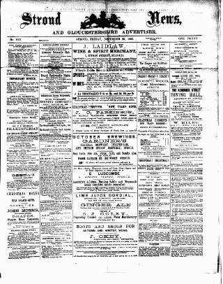 cover page of Stroud News and Gloucestershire Advertiser published on December 25, 1885