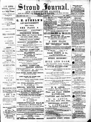 cover page of Stroud Journal published on November 23, 1888