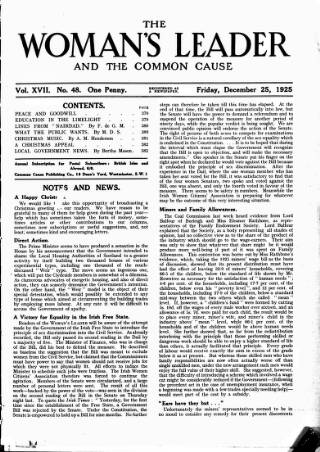 cover page of Common Cause published on December 25, 1925