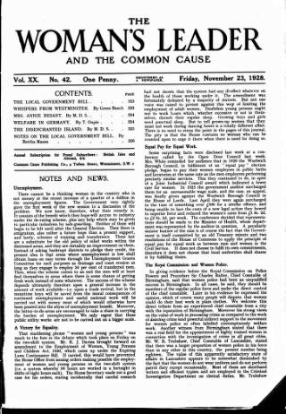 cover page of Common Cause published on November 23, 1928