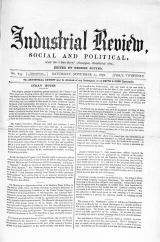 cover page of Bee-Hive published on November 23, 1878