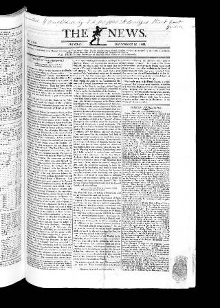 cover page of The News (London) published on December 25, 1826