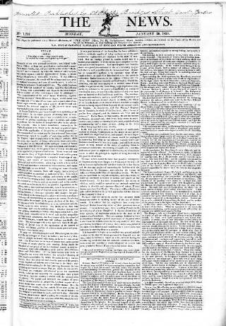 cover page of The News (London) published on January 26, 1829