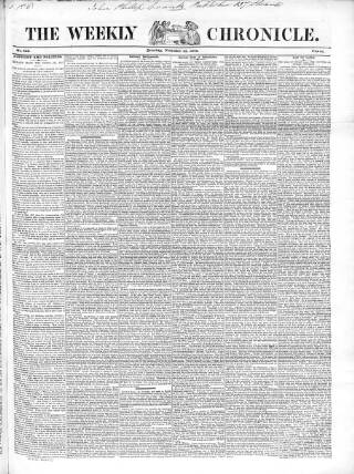 cover page of Weekly Chronicle (London) published on November 23, 1844