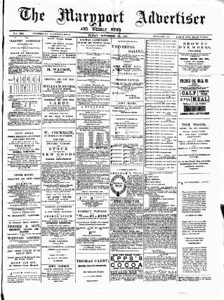 cover page of Maryport Advertiser published on November 23, 1888