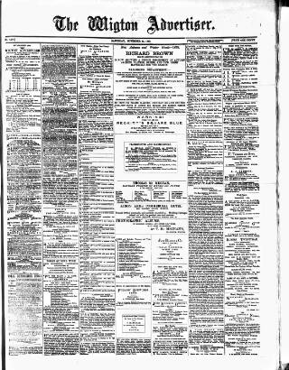 cover page of Wigton Advertiser published on November 23, 1878