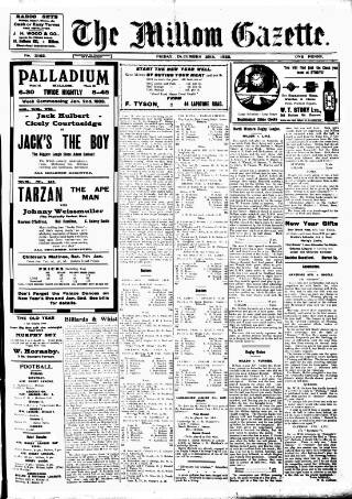 cover page of Millom Gazette published on December 30, 1932