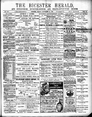 cover page of Bicester Herald published on November 23, 1900