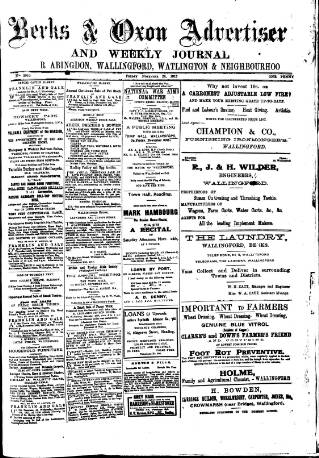 cover page of Berks and Oxon Advertiser published on November 23, 1917