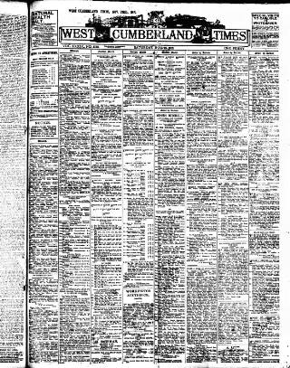 cover page of West Cumberland Times published on November 23, 1912