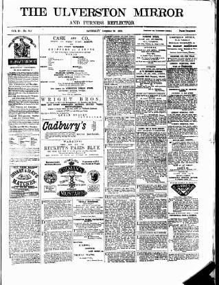 cover page of Ulverston Mirror and Furness Reflector published on December 25, 1880