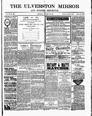 cover page of Ulverston Mirror and Furness Reflector published on January 26, 1884