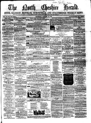 cover page of Hyde & Glossop Weekly News, and North Cheshire Herald published on January 26, 1861