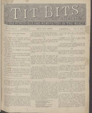 cover page of Tit-bits published on November 5, 1881