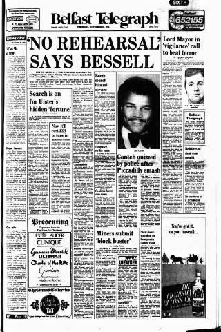 cover page of Belfast Telegraph published on November 23, 1978