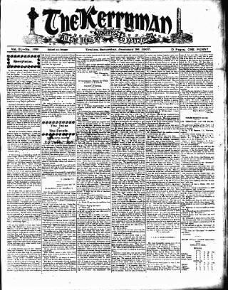 cover page of Kerryman published on January 26, 1907