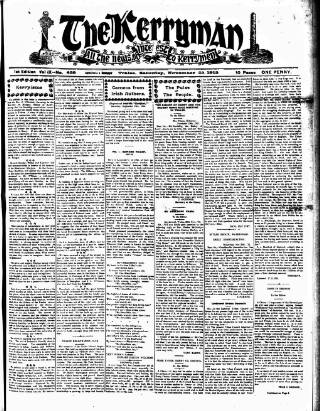 cover page of Kerryman published on November 23, 1912