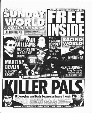 cover page of Sunday World (Dublin) published on December 25, 2005