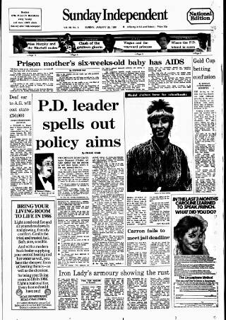 cover page of Sunday Independent (Dublin) published on January 26, 1986