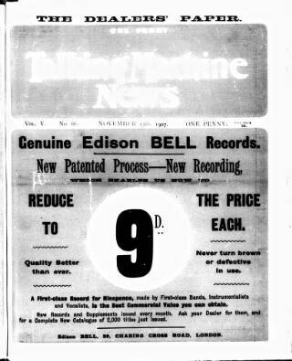 cover page of Talking Machine News published on November 15, 1907