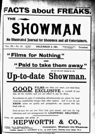 cover page of The Showman published on December 6, 1901