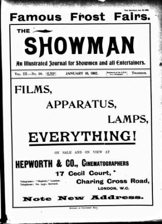 cover page of The Showman published on January 10, 1902