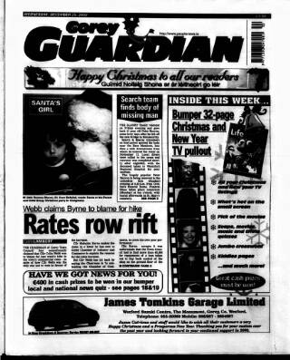 cover page of Gorey Guardian published on December 25, 2002